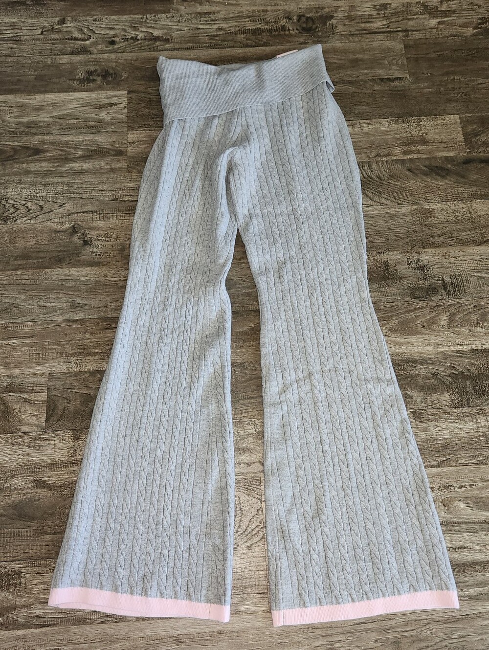 Victoria's Secret PINK LoveShackFancy Knit Foldover Flare Pants
